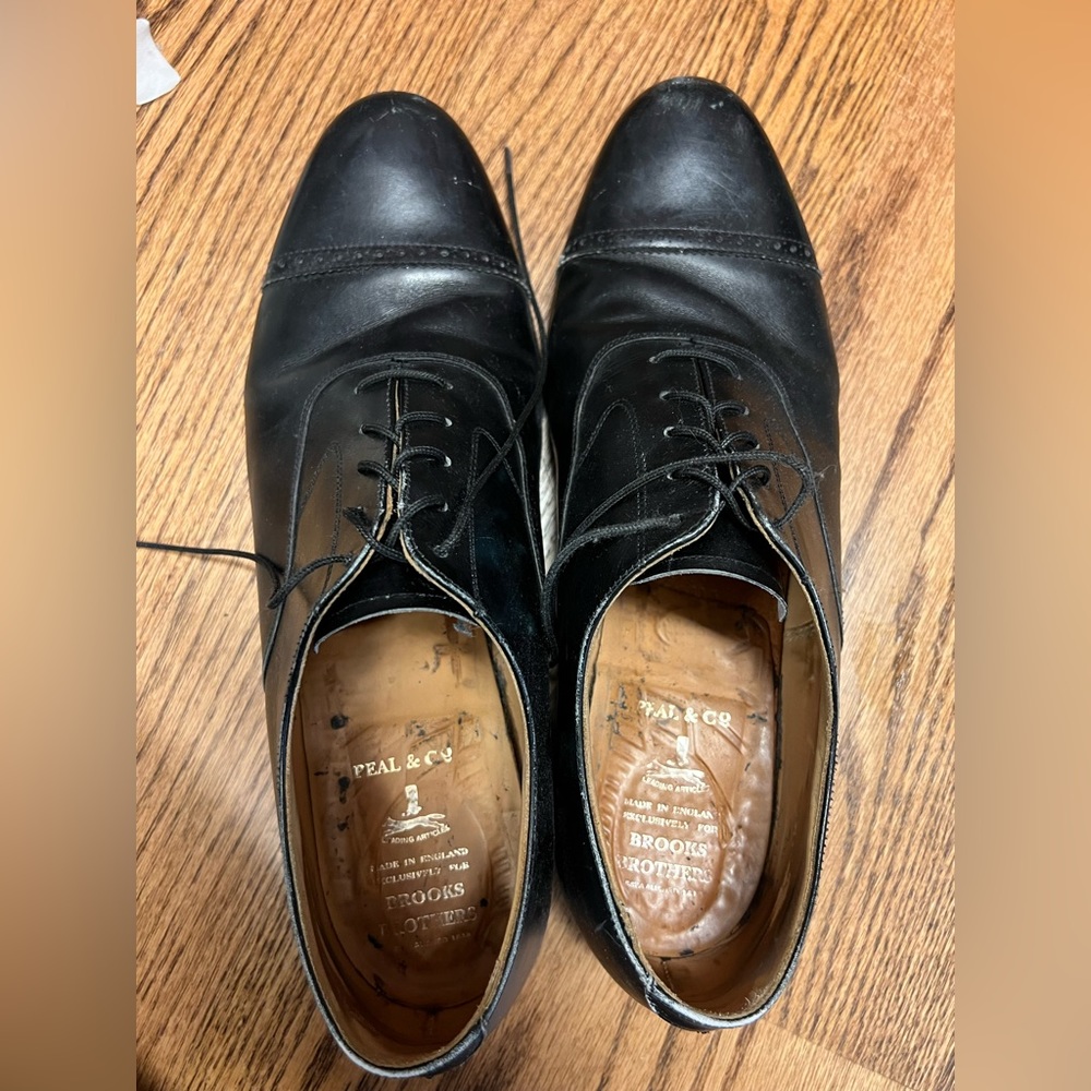 Peal & Co LTD Brooks Brothers black cap toe shoe, size 11.5, GUC